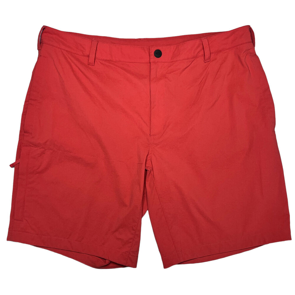 The North Face Cargo Hiking Shorts Size 38 Red Orange Nylon 9 Inch Quick Dry